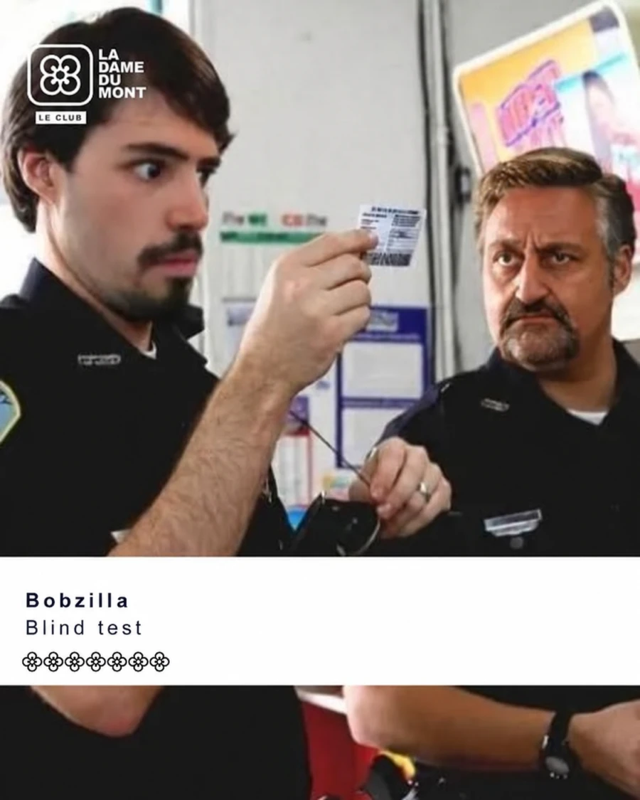 Affiche du blind test cinéma de Bobzilla à La Dame du Mont, sans date